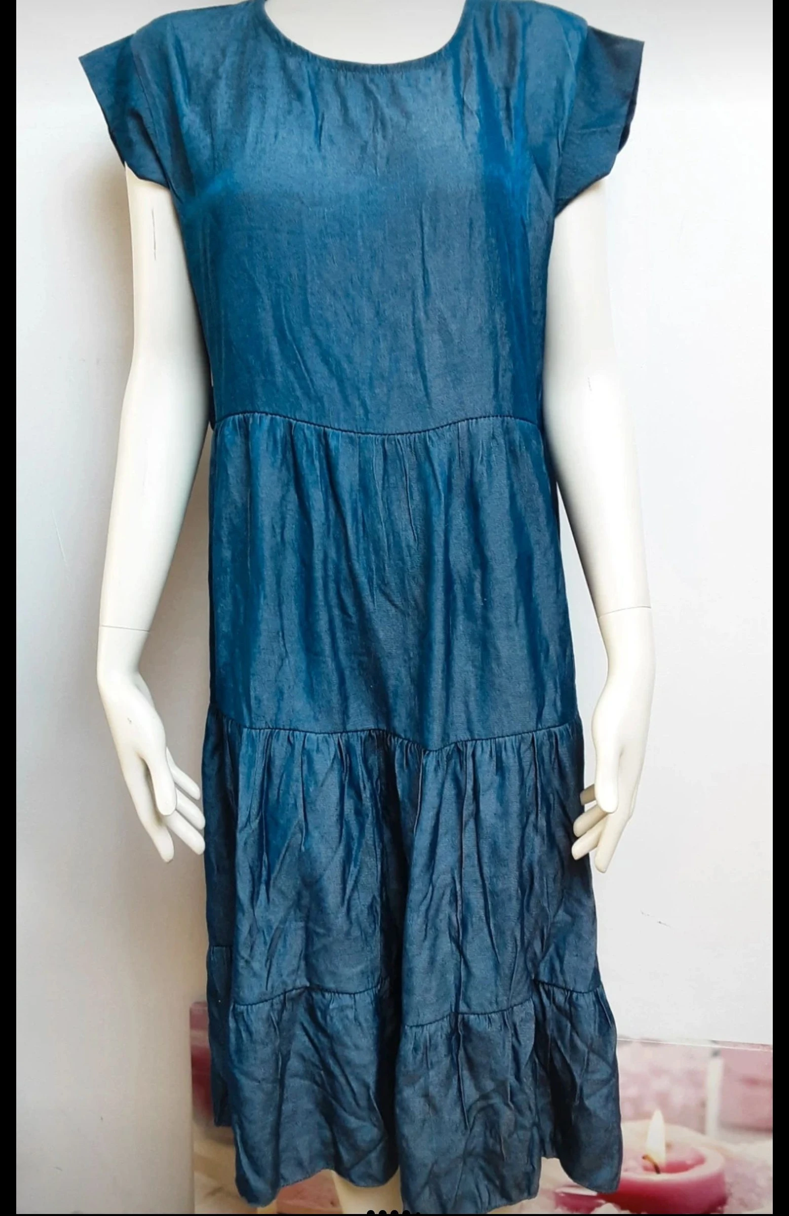 Lange blauwe jurk Made in Italy voor dames maat 38/ 40 – photo 2